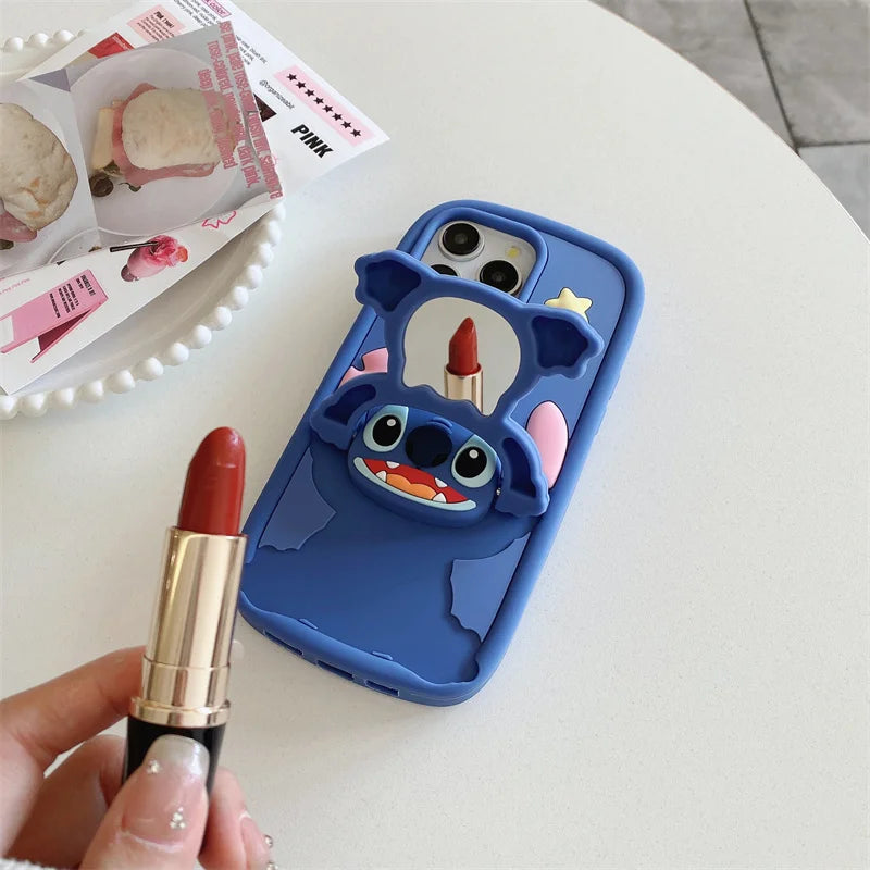 3d Stitch Cosmetic mirror Soft Silicone Case